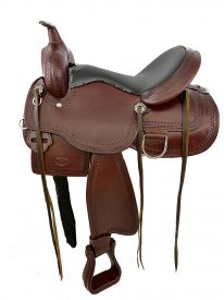 Circle S Trail Saddle with wave print border