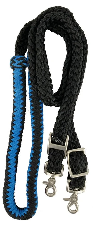 8ft Nylon braided roping rein.