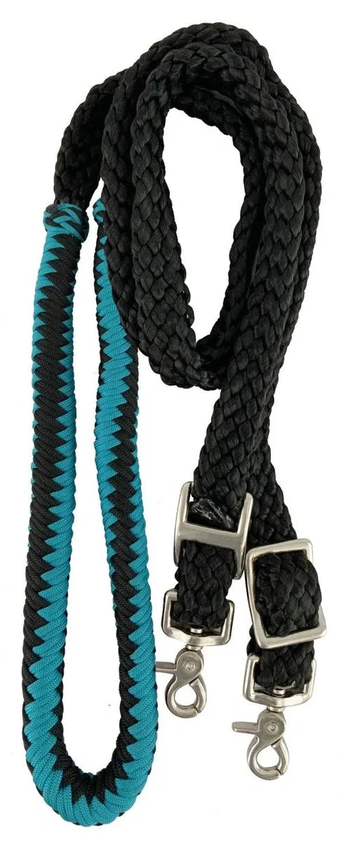 8ft Nylon braided roping rein.